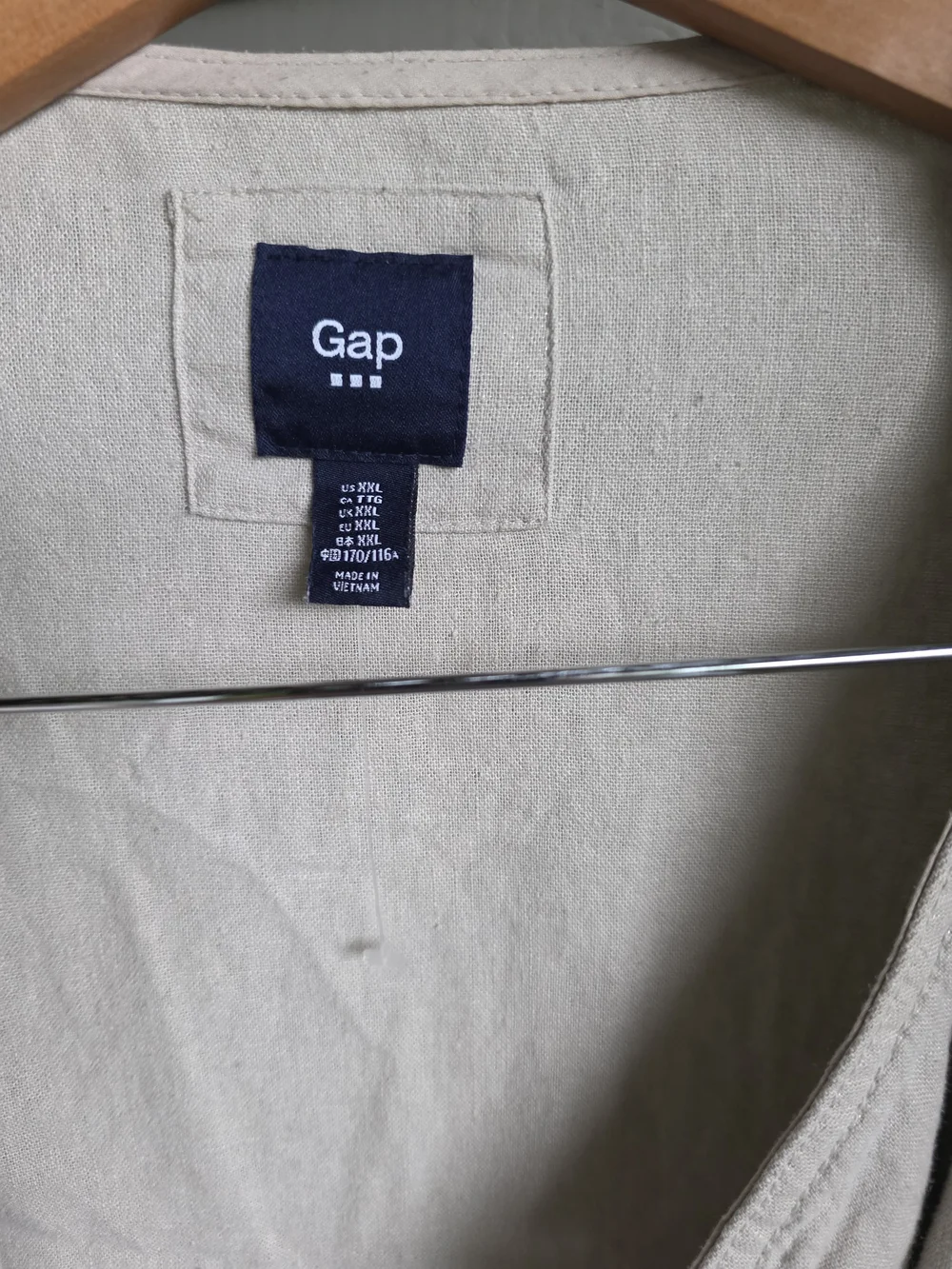 Gap Women's Linen Cream Asymmetric Zip Jacket XXL